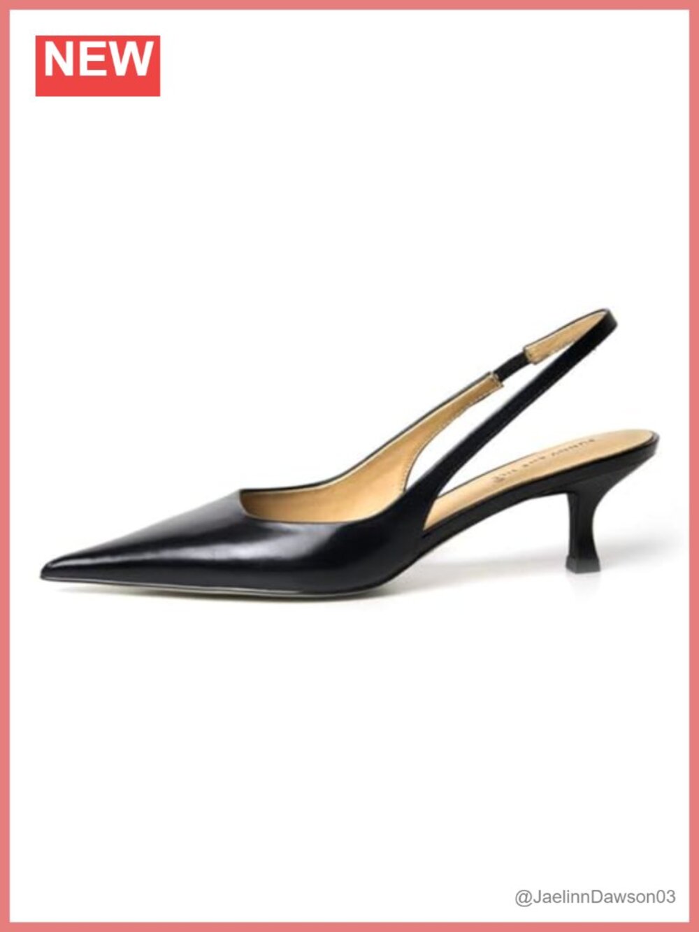 Women's Kitten Heel Slingback Sandals Pointed Toe Stiletto Pumps Comfortable